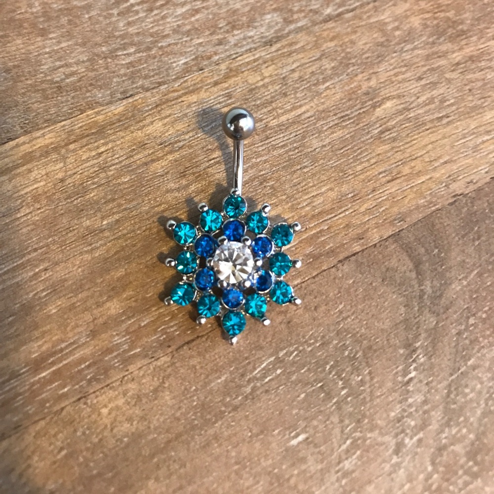 Dazzling Blue and Silver Starburst Ring